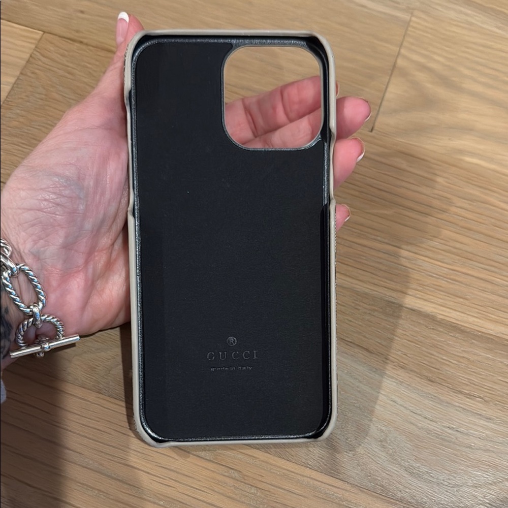 Designer Phone Case with Logo - White and Brown - Picture 3 of 3